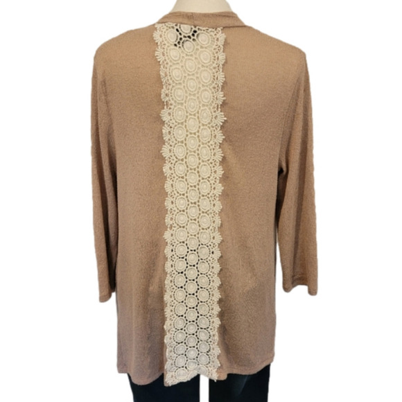 Rue 21 Asymmetrical Open Front Cardigan with Lace Trim on Back Size S - Picture 4 of 6